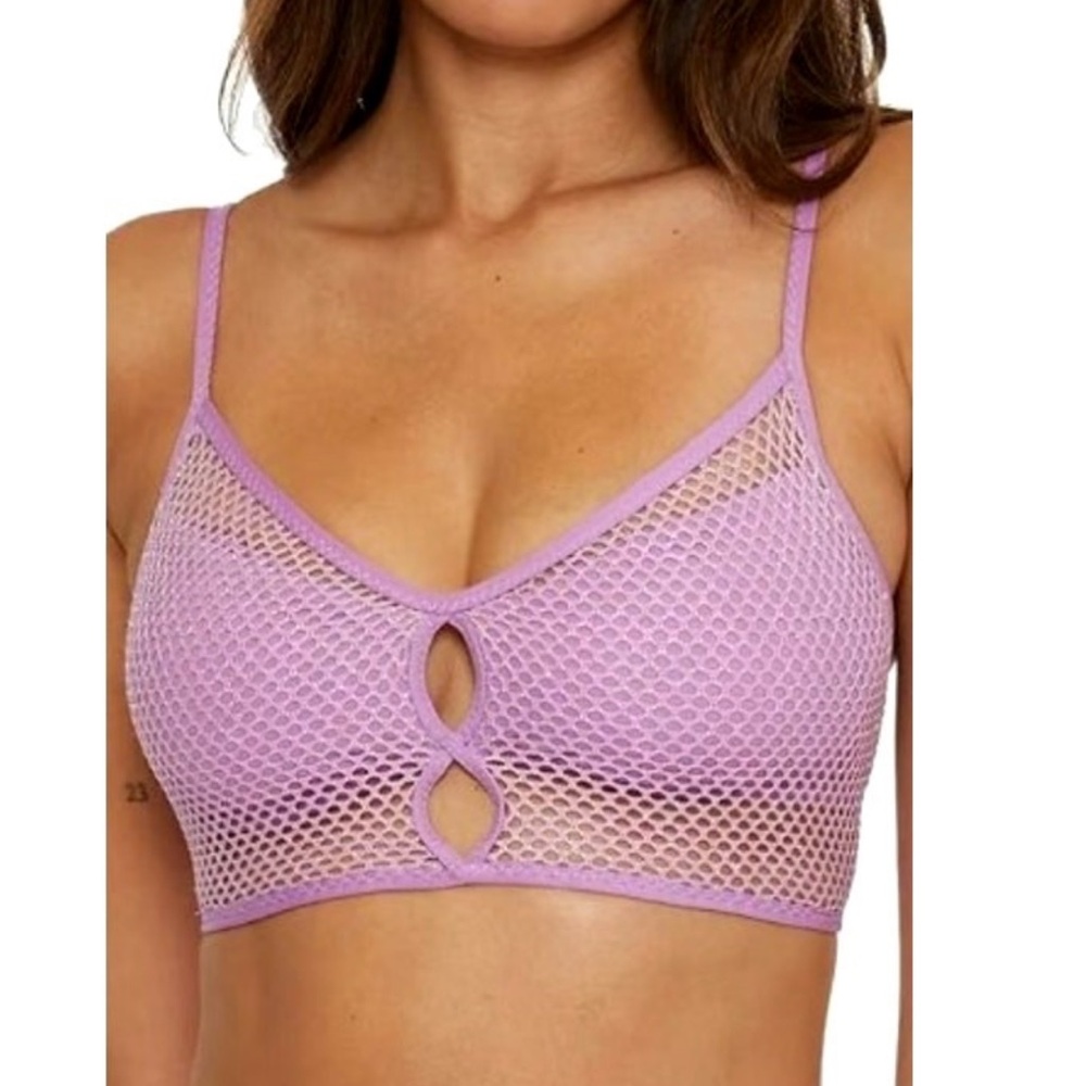 Becca Lilac metallic cami strappy back bikini top